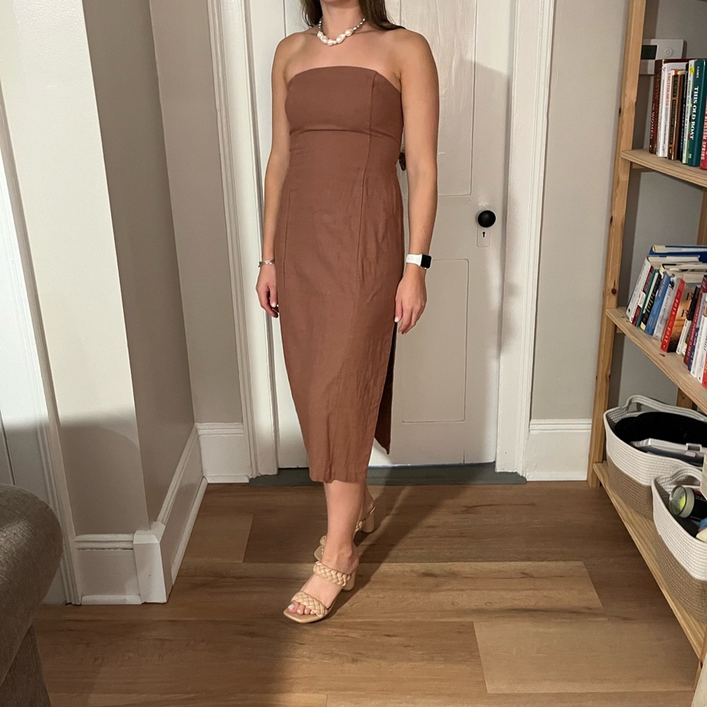 Abercrombie Linen Blend Midi Dress